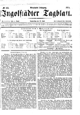 Ingolstädter Tagblatt Donnerstag 26. Juni 1873