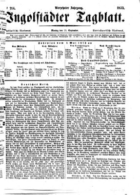 Ingolstädter Tagblatt Montag 15. September 1873