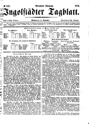 Ingolstädter Tagblatt Mittwoch 24. September 1873