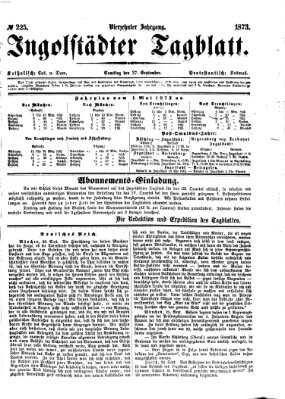 Ingolstädter Tagblatt Samstag 27. September 1873