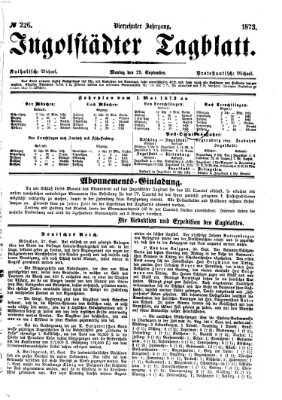 Ingolstädter Tagblatt Montag 29. September 1873