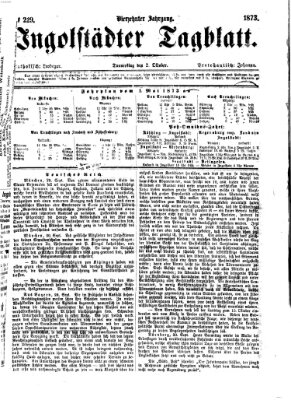 Ingolstädter Tagblatt Donnerstag 2. Oktober 1873