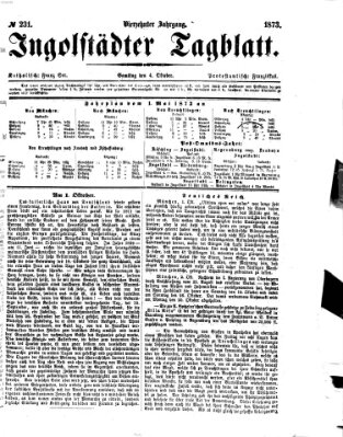 Ingolstädter Tagblatt Samstag 4. Oktober 1873