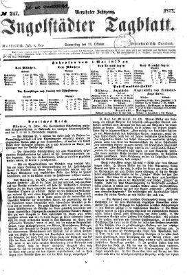 Ingolstädter Tagblatt Donnerstag 23. Oktober 1873