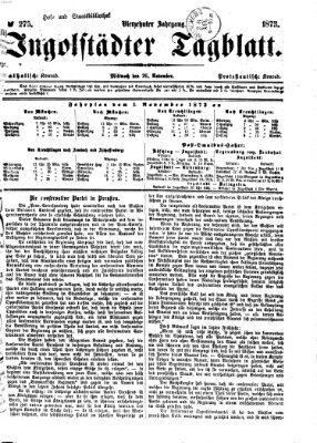 Ingolstädter Tagblatt Mittwoch 26. November 1873