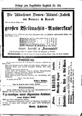 Ingolstädter Tagblatt Mittwoch 10. Dezember 1873