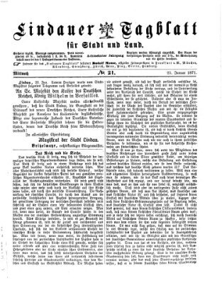 Lindauer Tagblatt für Stadt und Land Mittwoch 25. Januar 1871