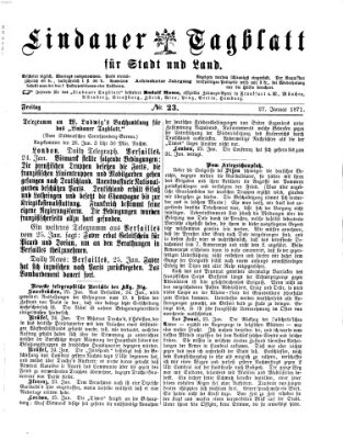 Lindauer Tagblatt für Stadt und Land Freitag 27. Januar 1871