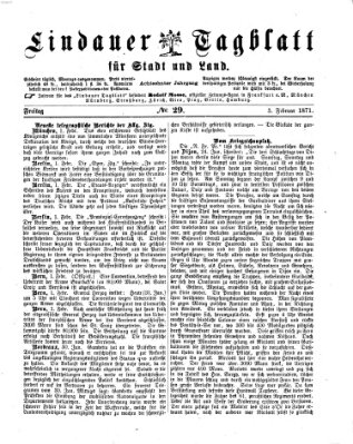 Lindauer Tagblatt für Stadt und Land Freitag 3. Februar 1871