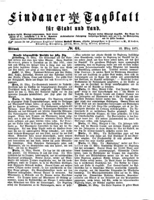 Lindauer Tagblatt für Stadt und Land Mittwoch 22. März 1871