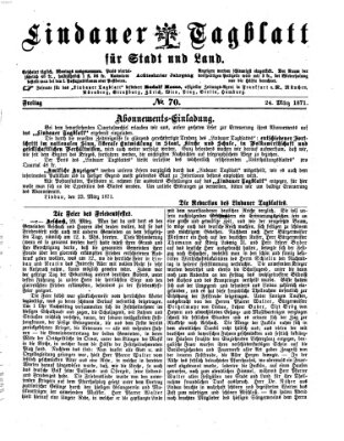 Lindauer Tagblatt für Stadt und Land Freitag 24. März 1871