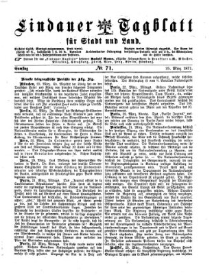 Lindauer Tagblatt für Stadt und Land Samstag 25. März 1871