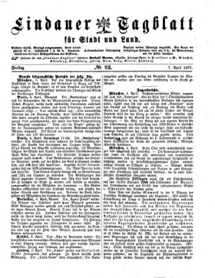 Lindauer Tagblatt für Stadt und Land Freitag 7. April 1871