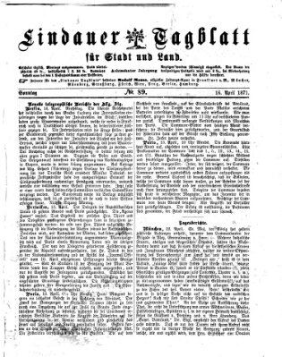 Lindauer Tagblatt für Stadt und Land Sonntag 16. April 1871