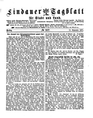 Lindauer Tagblatt für Stadt und Land Freitag 15. September 1871