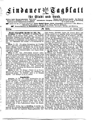 Lindauer Tagblatt für Stadt und Land Freitag 27. Oktober 1871