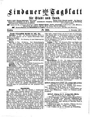 Lindauer Tagblatt für Stadt und Land Samstag 4. November 1871