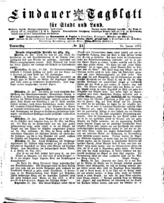 Lindauer Tagblatt für Stadt und Land Donnerstag 25. Januar 1872