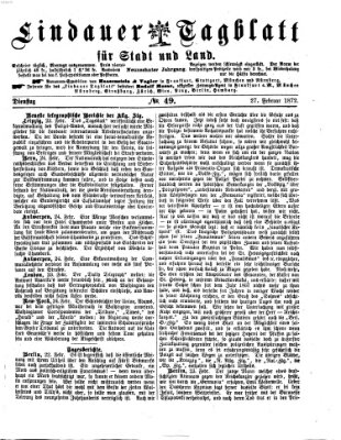 Lindauer Tagblatt für Stadt und Land Dienstag 27. Februar 1872