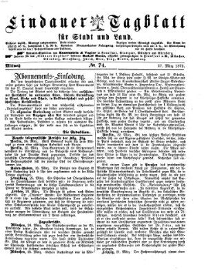 Lindauer Tagblatt für Stadt und Land Mittwoch 27. März 1872