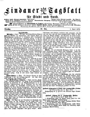 Lindauer Tagblatt für Stadt und Land Dienstag 9. April 1872