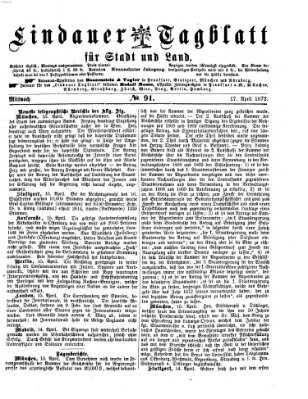 Lindauer Tagblatt für Stadt und Land Mittwoch 17. April 1872