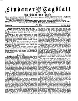 Lindauer Tagblatt für Stadt und Land Donnerstag 25. April 1872