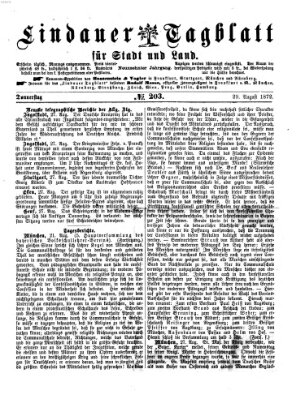 Lindauer Tagblatt für Stadt und Land Donnerstag 29. August 1872