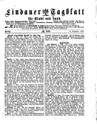 Lindauer Tagblatt für Stadt und Land Freitag 13. September 1872