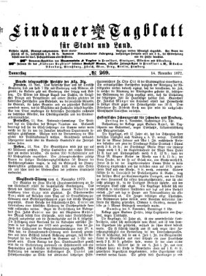 Lindauer Tagblatt für Stadt und Land Donnerstag 14. November 1872