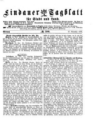 Lindauer Tagblatt für Stadt und Land Mittwoch 27. November 1872