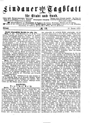 Lindauer Tagblatt für Stadt und Land Mittwoch 15. Januar 1873