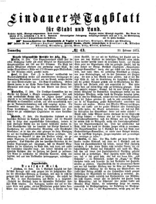 Lindauer Tagblatt für Stadt und Land Donnerstag 20. Februar 1873