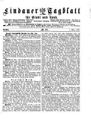 Lindauer Tagblatt für Stadt und Land Samstag 1. März 1873