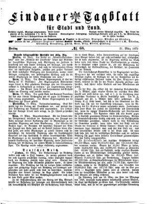 Lindauer Tagblatt für Stadt und Land Freitag 21. März 1873