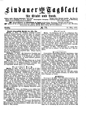 Lindauer Tagblatt für Stadt und Land Samstag 29. März 1873