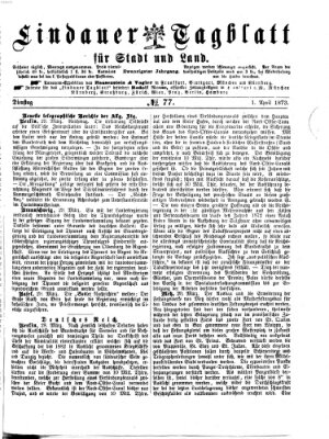 Lindauer Tagblatt für Stadt und Land Dienstag 1. April 1873