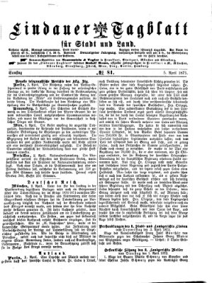 Lindauer Tagblatt für Stadt und Land Samstag 5. April 1873