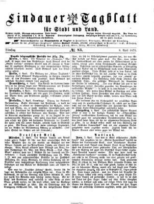 Lindauer Tagblatt für Stadt und Land Dienstag 8. April 1873