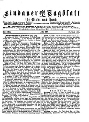 Lindauer Tagblatt für Stadt und Land Donnerstag 17. April 1873