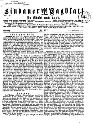 Lindauer Tagblatt für Stadt und Land Mittwoch 17. September 1873