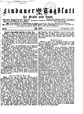 Lindauer Tagblatt für Stadt und Land Freitag 19. September 1873