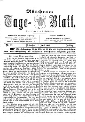 Münchener Tage-Blatt Freitag 7. Juni 1872