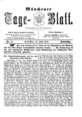 Münchener Tage-Blatt Donnerstag 13. Juni 1872