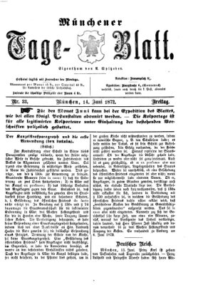 Münchener Tage-Blatt Freitag 14. Juni 1872