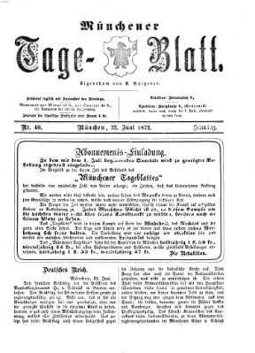 Münchener Tage-Blatt Samstag 22. Juni 1872