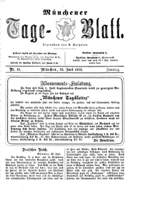 Münchener Tage-Blatt Sonntag 23. Juni 1872