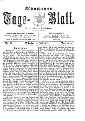 Münchener Tage-Blatt Donnerstag 4. Juli 1872