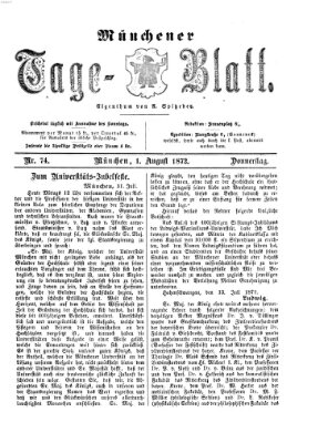 Münchener Tage-Blatt Donnerstag 1. August 1872