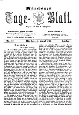 Münchener Tage-Blatt Samstag 31. August 1872